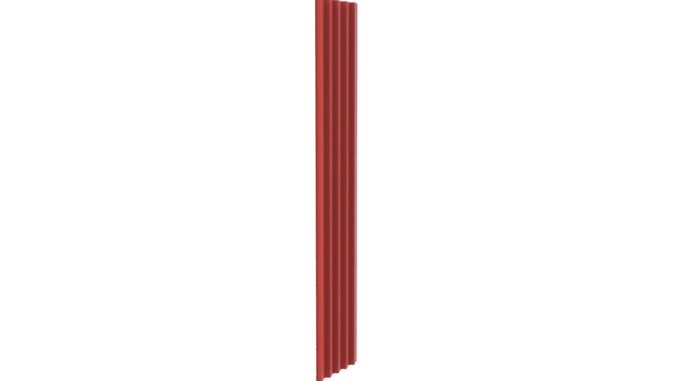 Stylized Vertical Red Panel 3D - Professional 3D Model Render 3