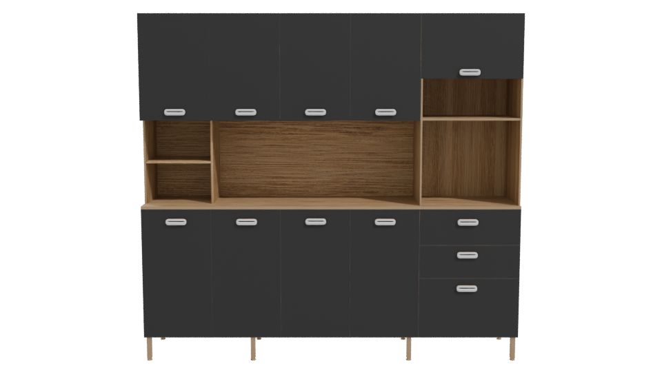 Stylish Modern Kitchen Cabinet 3D Model - Professional 3D Model Render 11