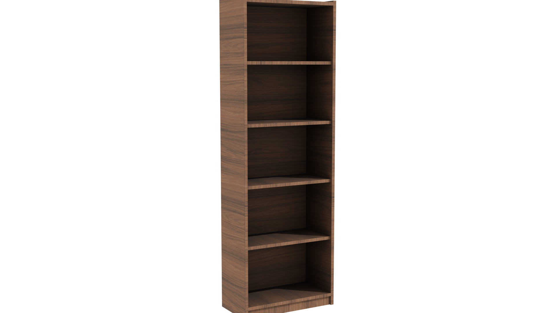 Stylish Wooden Bookshelf Model - Professional 3D Model Render 10