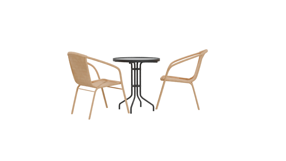 Stylish Modern Patio Furniture Set - Professional 3D Model Render 4