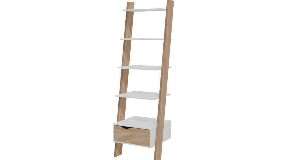 Stylish Modern Bookshelf 3D - Professional 3D Model Render 12