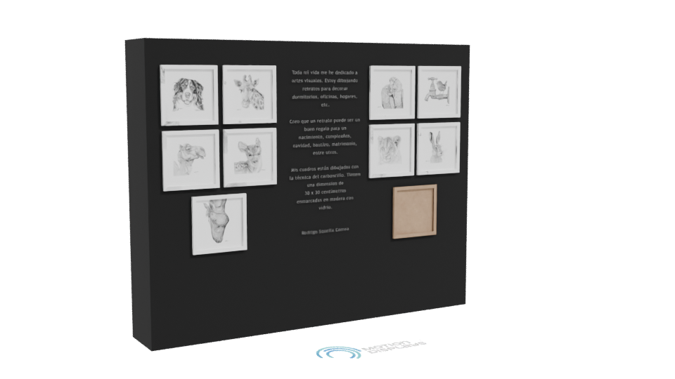 Artistic Sketch Frames Display Model - Professional 3D Model Render 10