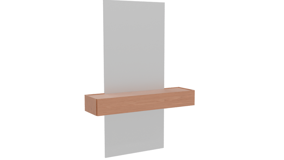 Minimalist Wooden Shelf Mirror Model - Professional 3D Model Render 10