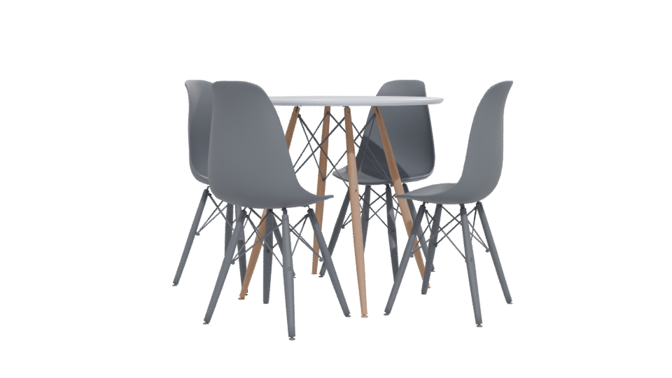 Stylish Dining Table and Chairs Set - Professional 3D Model Render 12