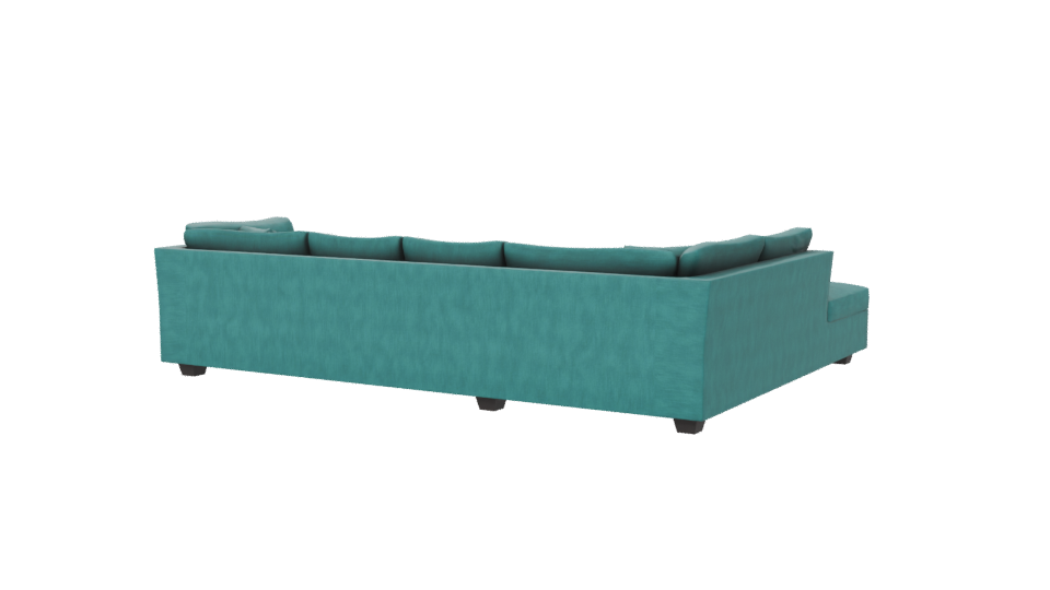 Luxe Teal Sectional Sofa 3D - Professional 3D Model Render 6
