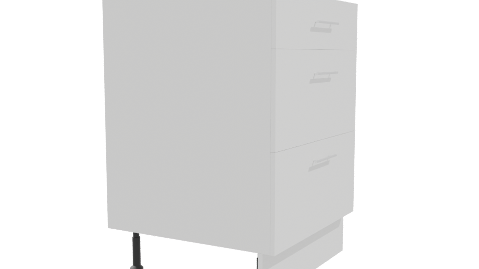 Minimalist 3-Drawer Storage Cabinet 3D Model - Professional 3D Model Render 9