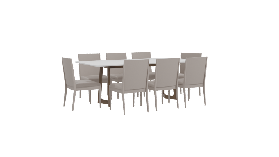 Modern Dining Table Set 3D - Professional 3D Model Render 10