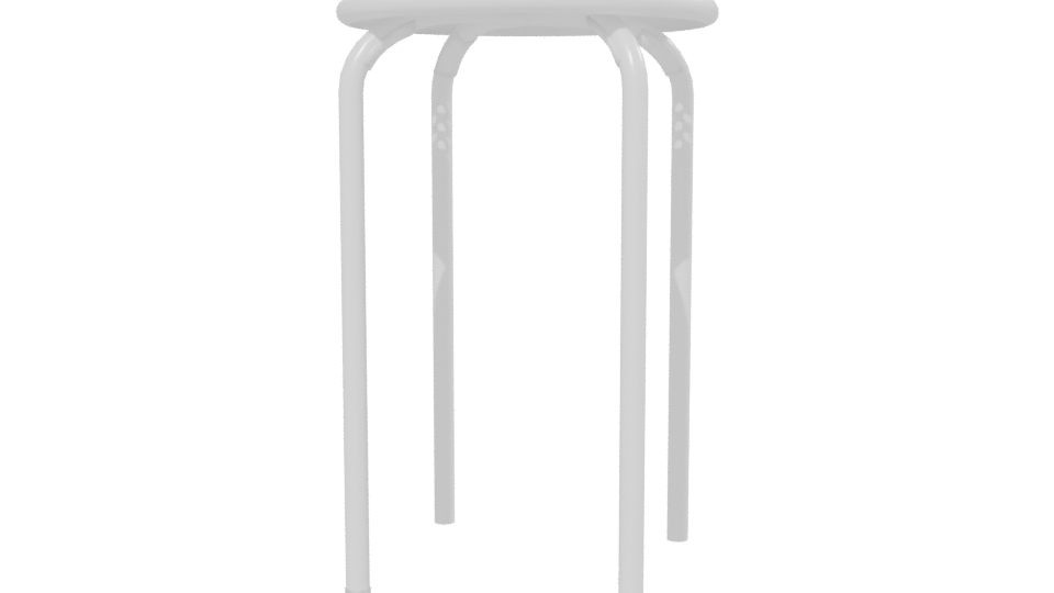 White Perforated Stool 3D Model - Professional 3D Model Render 13