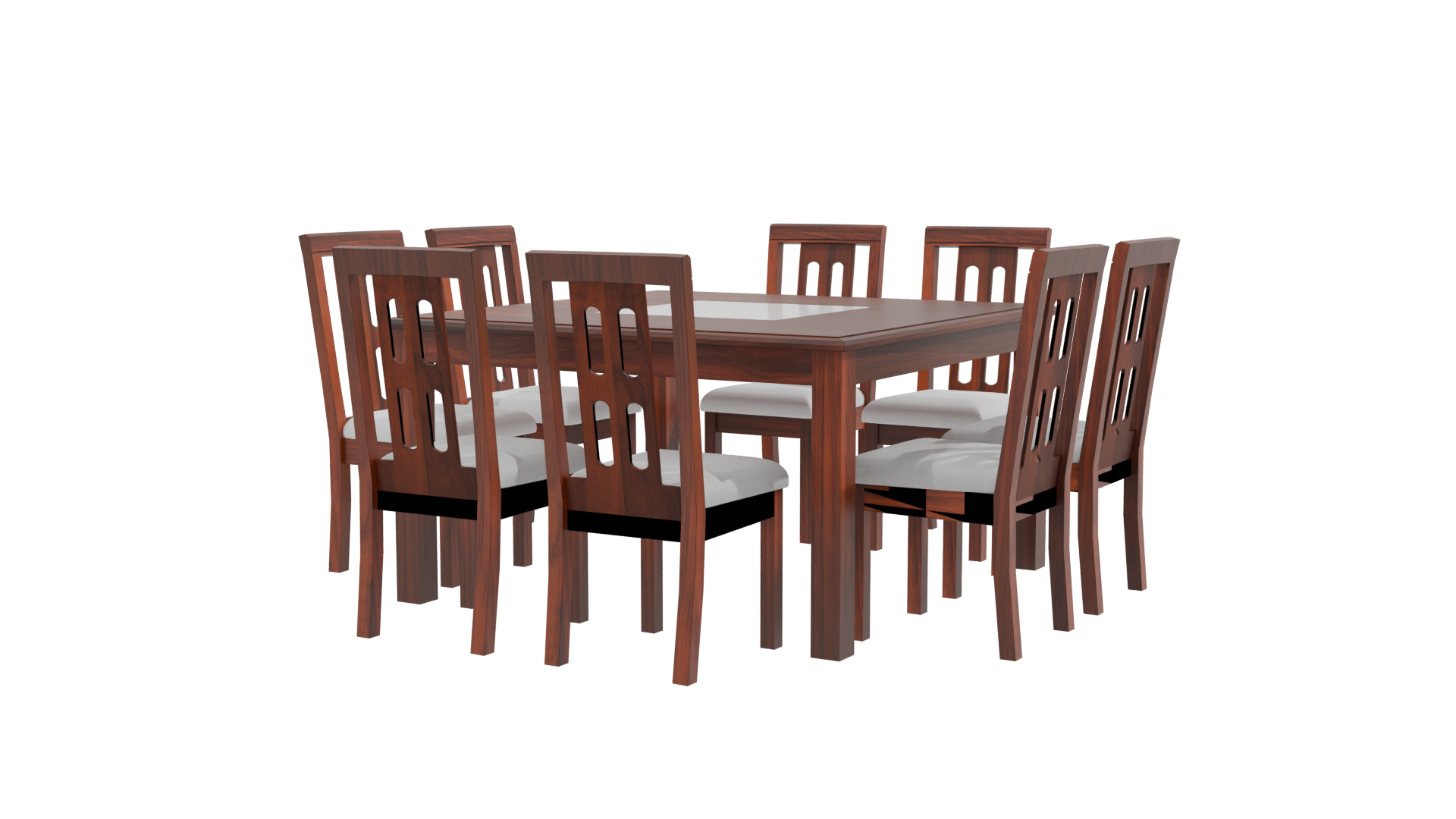 Elegant Wooden Dining Set 3D - Professional 3D Model Render 9