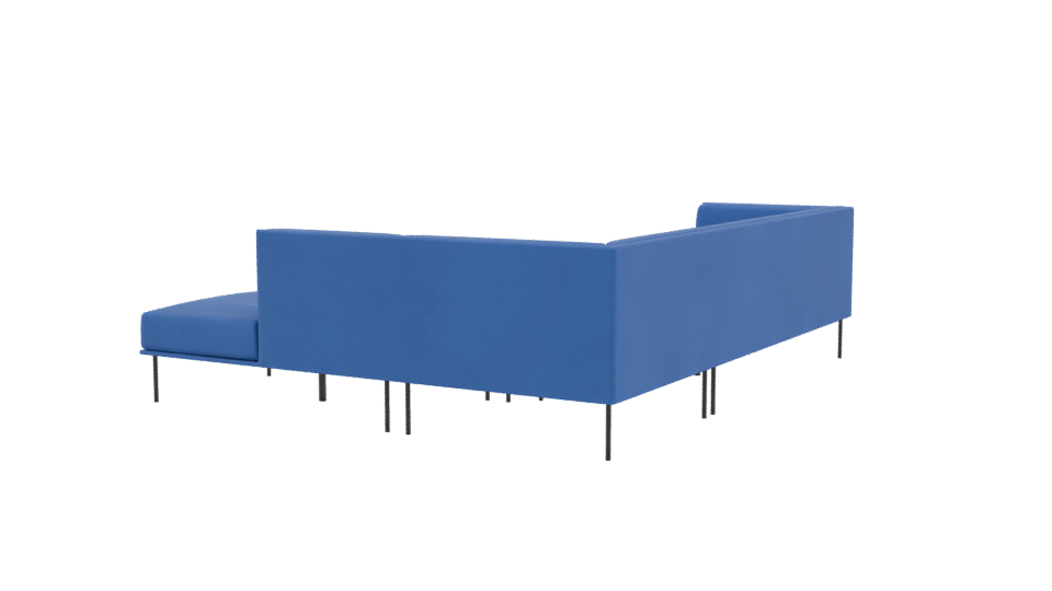 Stylish Blue Sectional Sofa 3D Model - Professional 3D Model Render 3