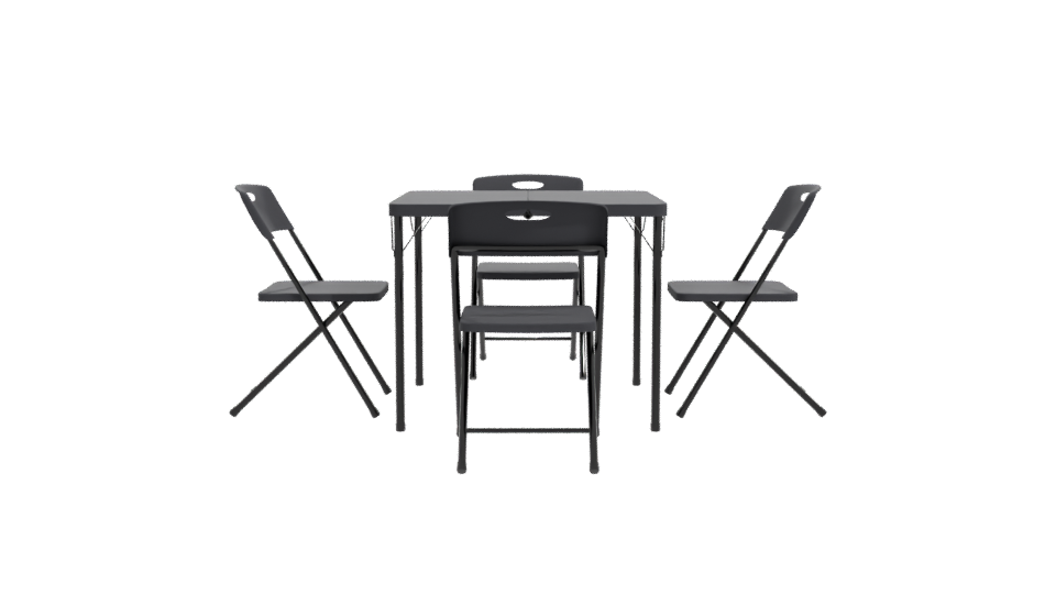 Minimalist Folding Table Set 3D - Professional 3D Model Render 11