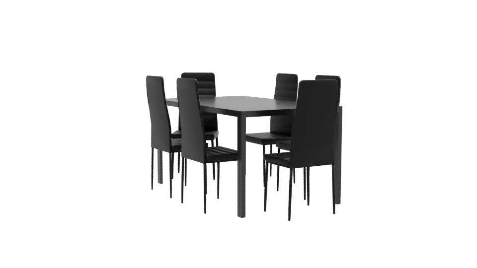 Sleek Modern Dining Table with Chairs 3D Model - Professional 3D Model Render 13