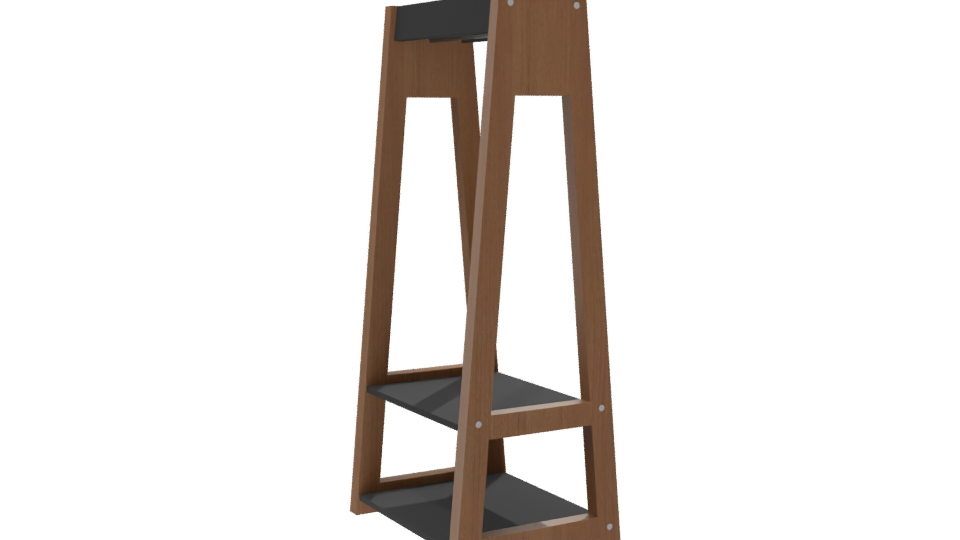 Minimalist Wooden Shelf Unit 3D - Professional 3D Model Render 7