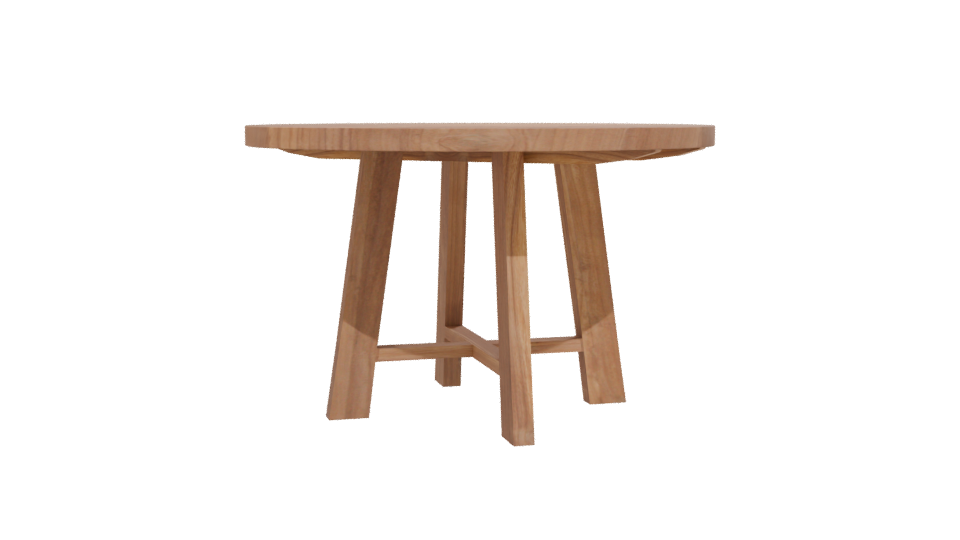Stylish Round Wooden Dining Table - Professional 3D Model Render 12