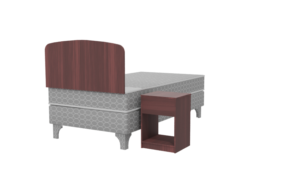 Stylish Single Bed Model 3D - Professional 3D Model Render 6