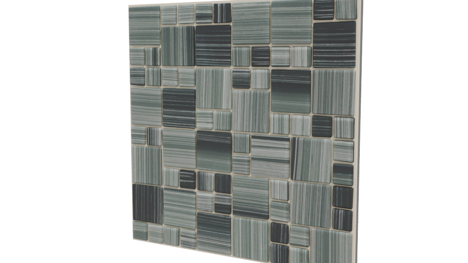 Geometric Mosaic Wall Tile Design - Professional 3D Model Render 12