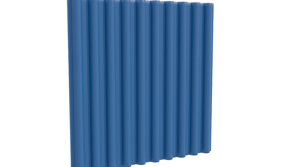 Blue Industrial Ribbed Panel 3D - Professional 3D Model Render 10