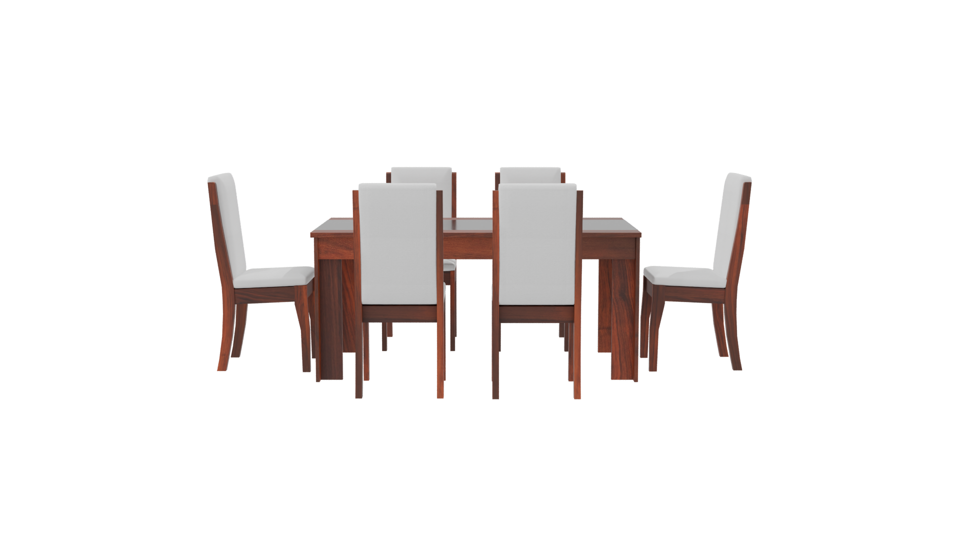 Elegant Wooden Dining Table Set 3D Model - Professional 3D Model Render 8