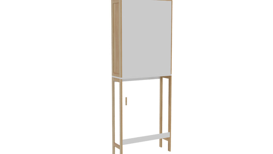 Stylish Wooden Display Cabinet Model - Professional 3D Model Render 4