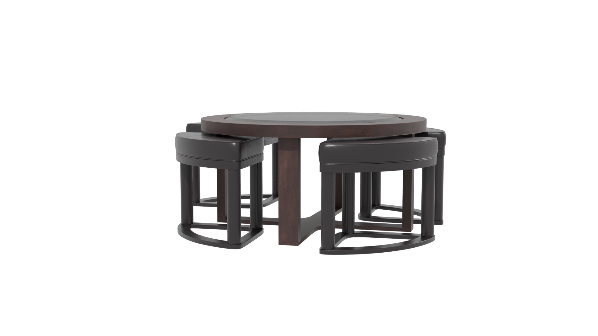 Modern Round Dining Table Set - Professional 3D Model Render 13