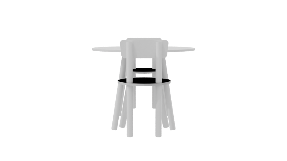 White Round Kids Table 3D - Professional 3D Model Render 8