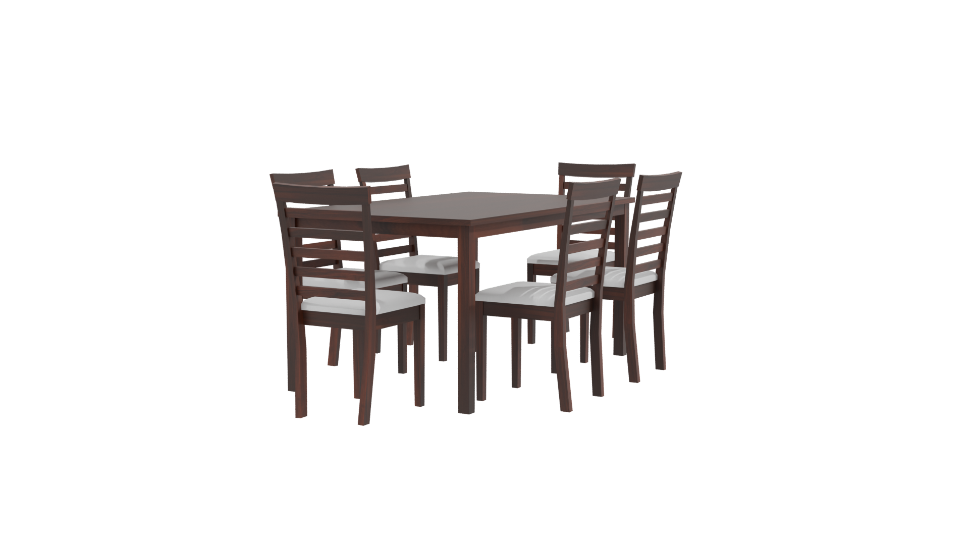 Stylish Wooden Dining Table Set with Chairs 3D Model - Professional 3D Model Render 9