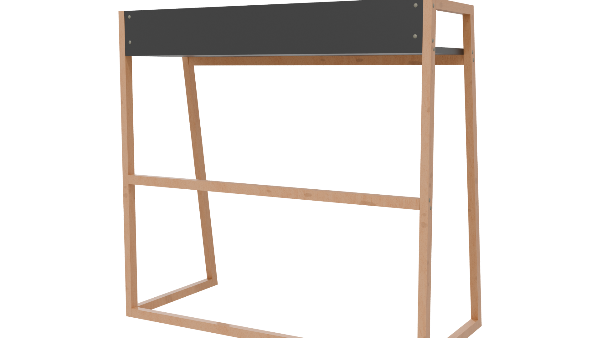 Minimalist Wooden Desk Model - Professional 3D Model Render 6