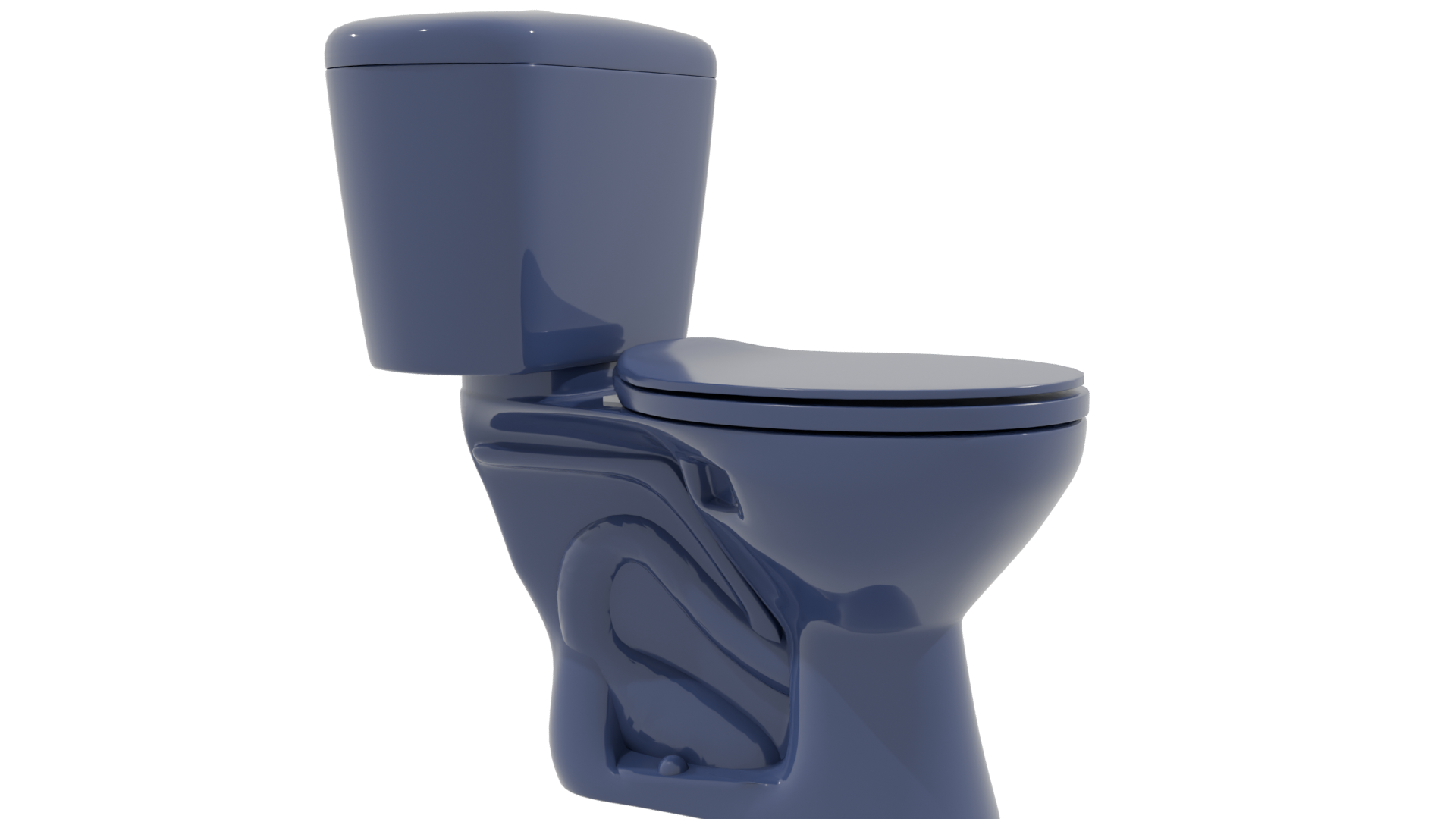 Stylish Blue Toilet Model 3D - Professional 3D Model Render 9