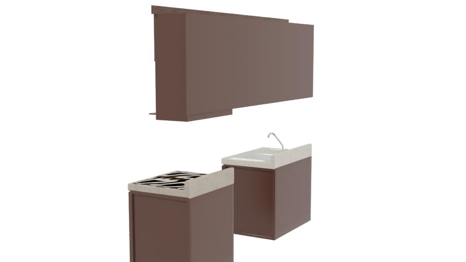 Modern Kitchen Cabinet Set 3D - Professional 3D Model Render 3