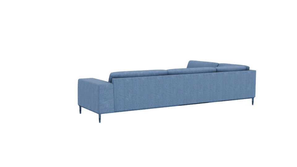 Contemporary L-Shaped Fabric Sofa 3D Model - Professional 3D Model Render 4