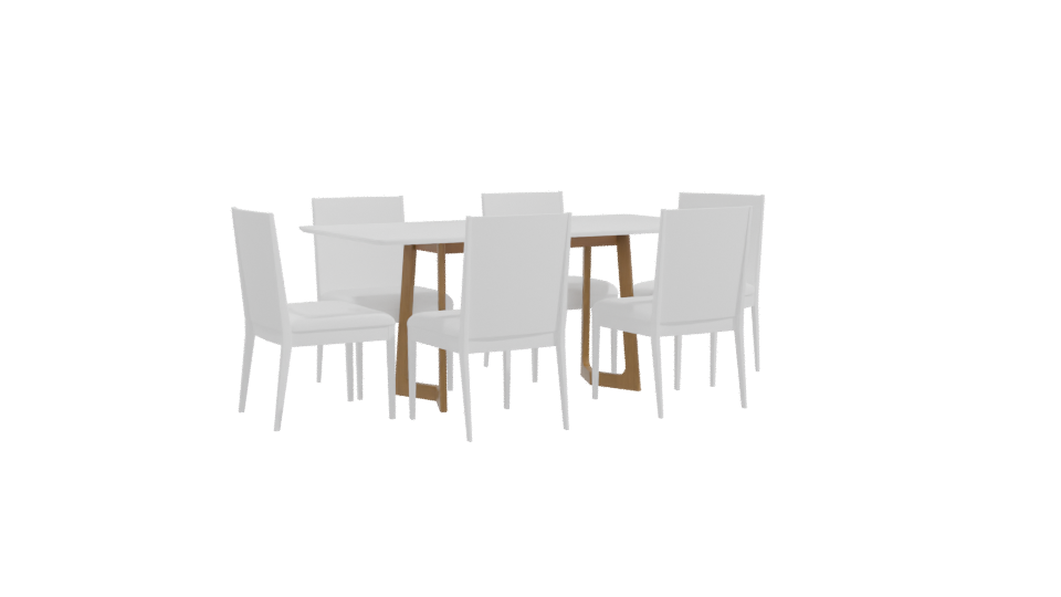 Stylish Modern Dining Table with Chairs 3D Model - Professional 3D Model Render 10
