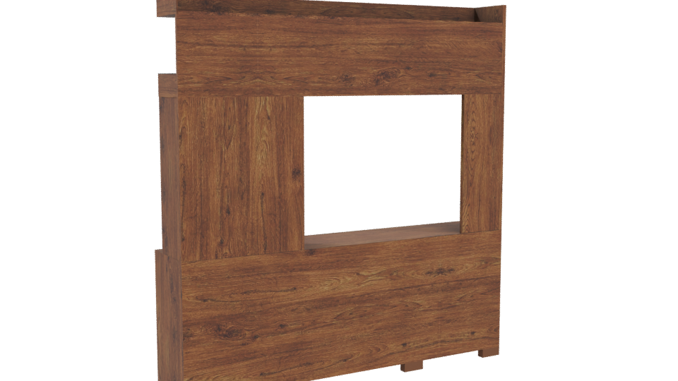 Contemporary Wooden Media Console - Professional 3D Model Render 4