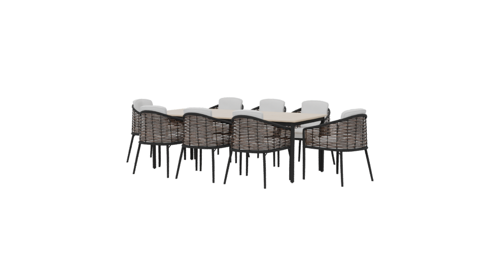 Outdoor Dining Set 3D Model - Professional 3D Model Render 6