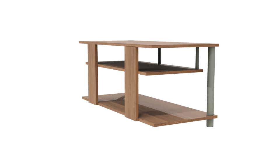 Modern Wooden TV Stand Model - Professional 3D Model Render 7