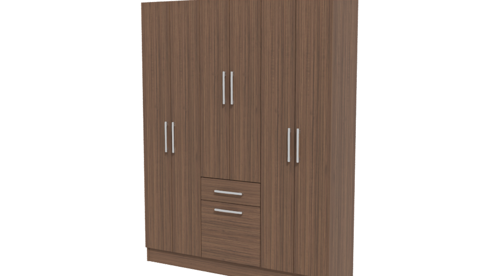 Contemporary Wooden Wardrobe 3D - Professional 3D Model Render 12