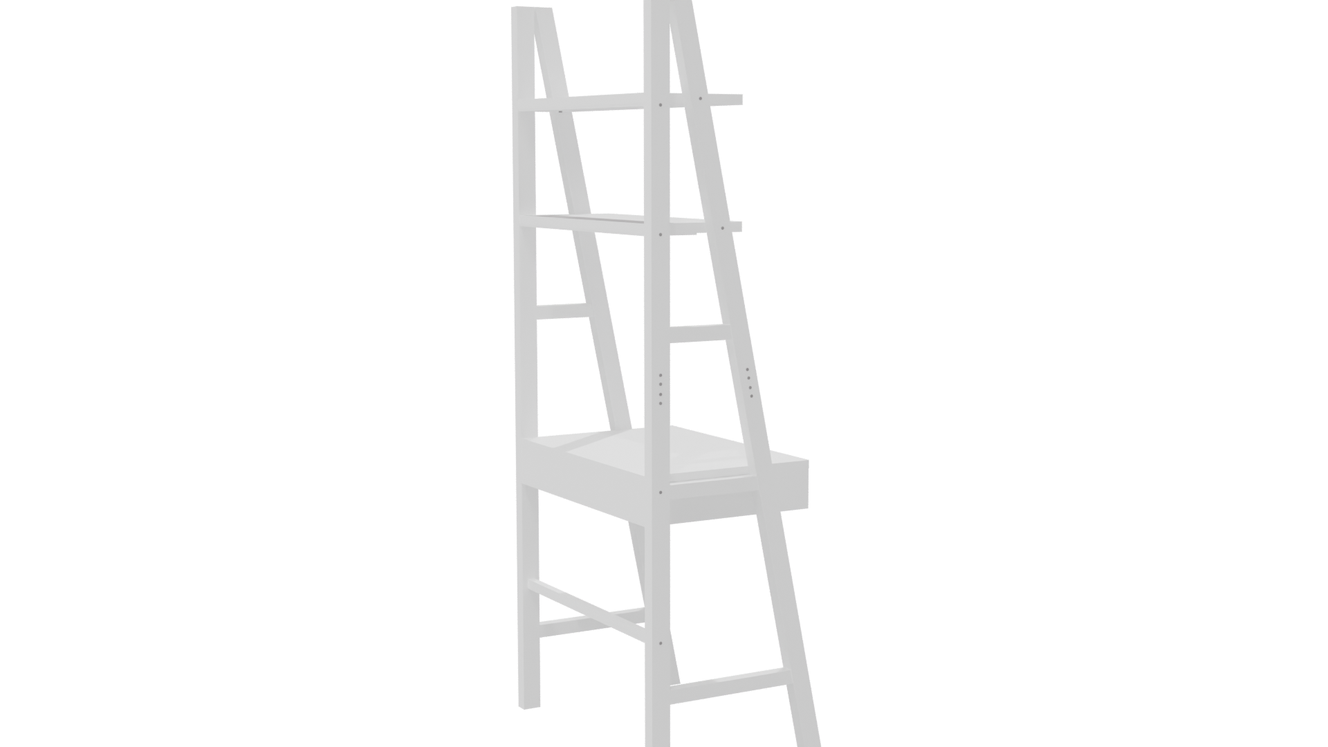 Stylish Wooden Ladder Shelf 3D - Professional 3D Model Render 7