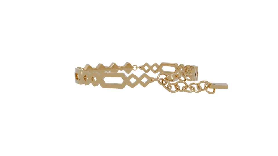Elegant Gold Bracelet with Crystal Accents 3D Model - Professional 3D Model Render 4