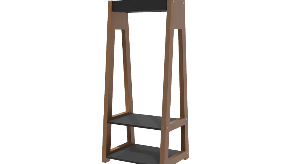 Minimalist Wooden Shelf Unit 3D - Professional 3D Model Render 12