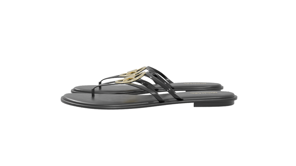 Michael Kors Black Flat Sandals 3D - Professional 3D Model Render 5