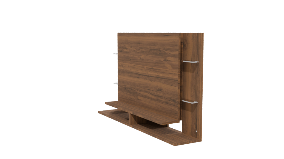 Stylish Wooden Wall Shelf Model - Professional 3D Model Render 13