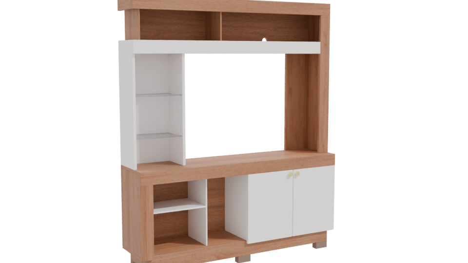 Contemporary Wood TV Stand Model - Professional 3D Model Render 10