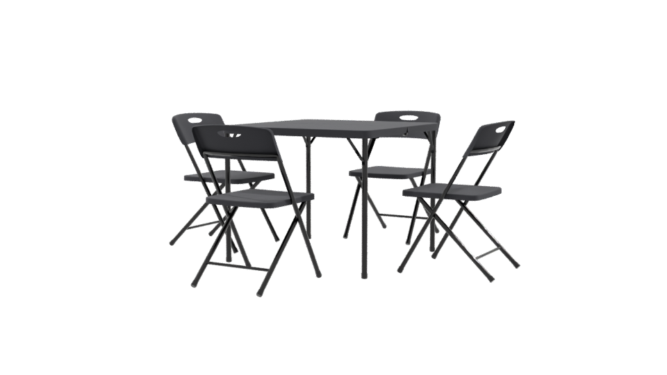 Minimalist Folding Table Set 3D - Professional 3D Model Render 9