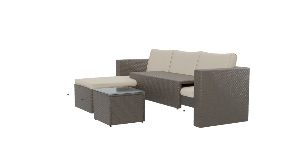 Contemporary Outdoor Sectional Sofa Set 3D Model - Professional 3D Model Render 13