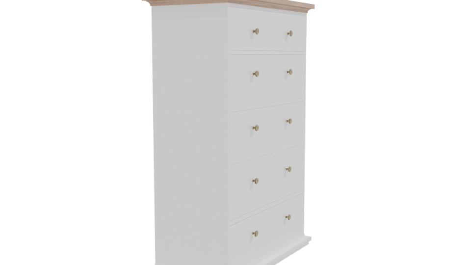 Elegant Wooden Drawer Cabinet 3D - Professional 3D Model Render 9