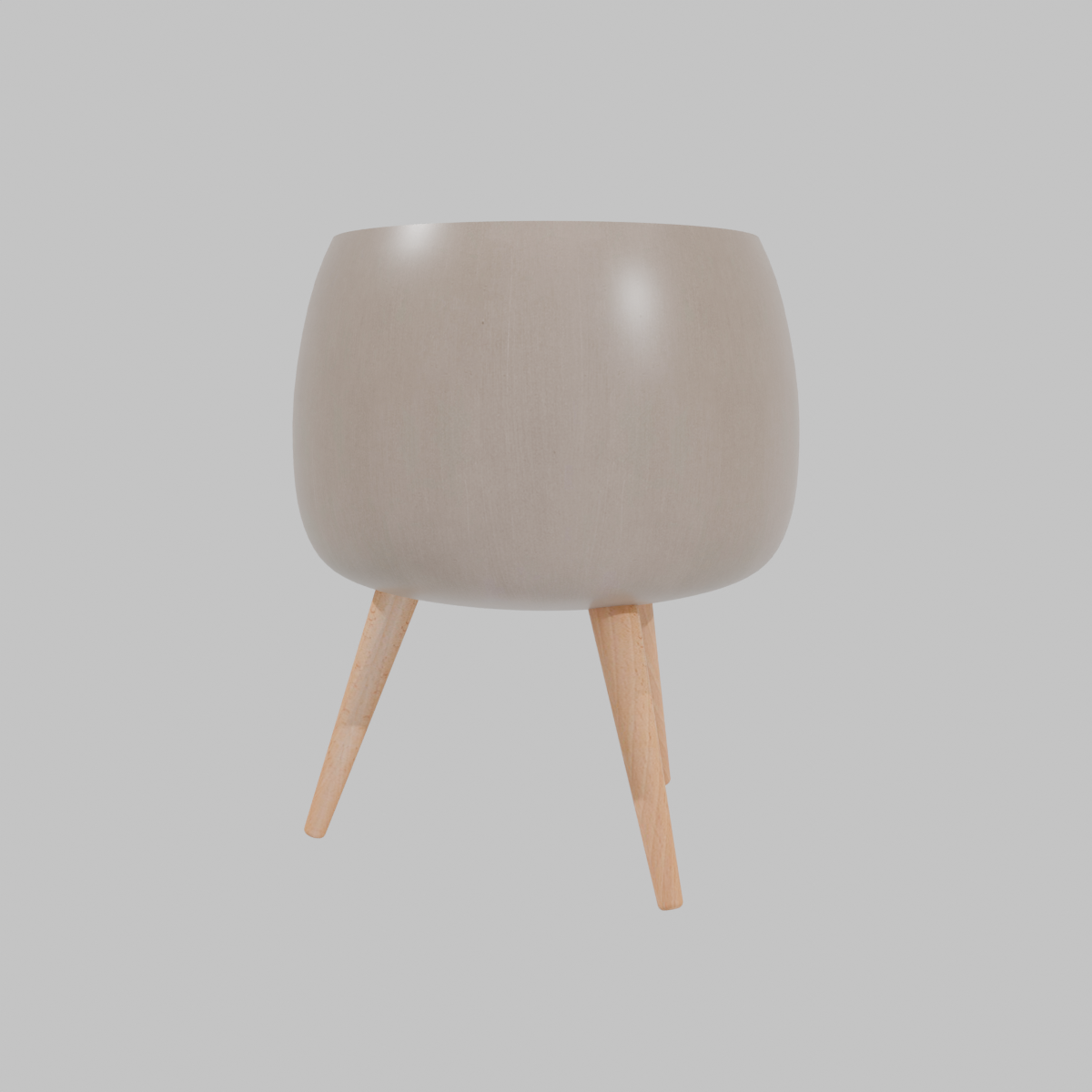 Macetero de fibra con patas 42x51 cm café.