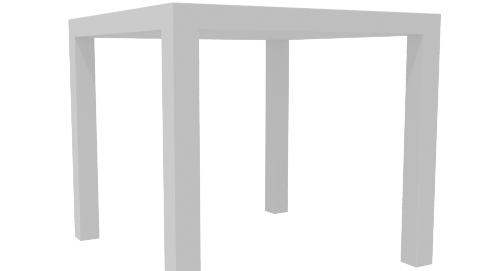 Sleek Minimalist White Dining Table 3D Model - Professional 3D Model Render 7