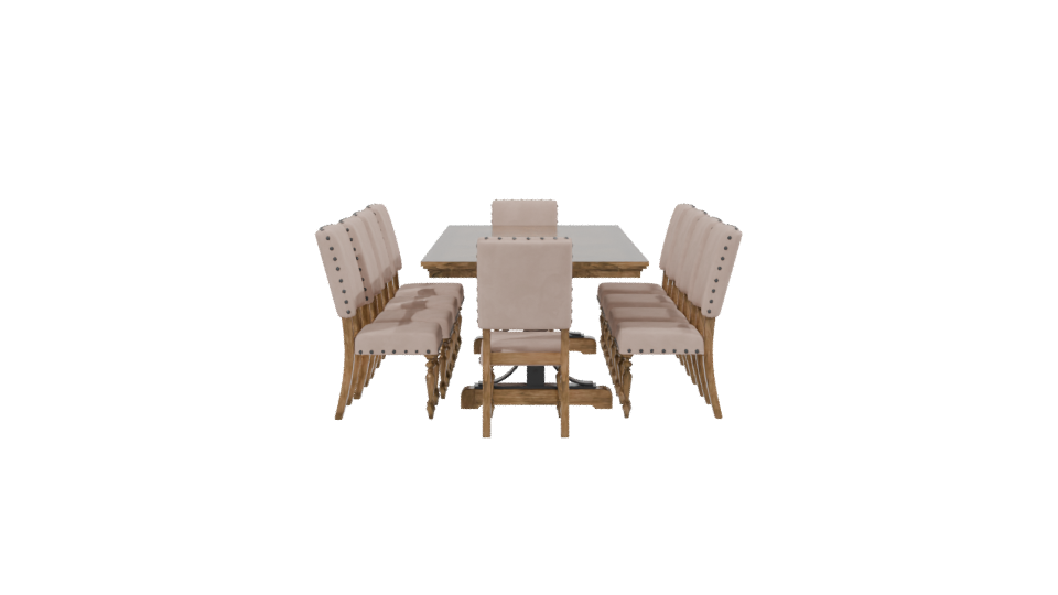 Elegant Dining Table with Chairs 3D - Professional 3D Model Render 2