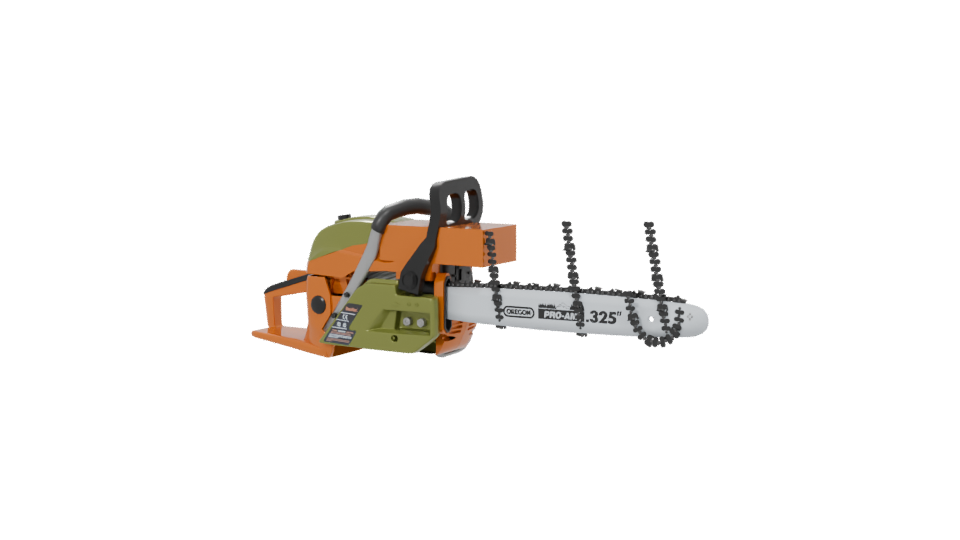 Realistic Chain Saw 3D Model - Professional 3D Model Render 6