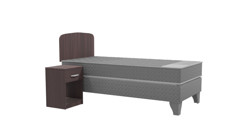 Stylish Single Bed Model 3D - Professional 3D Model Render 9