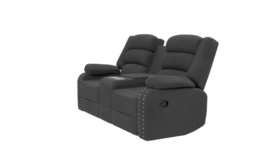 Reclining Black Love Seat 3D - Professional 3D Model Render 13